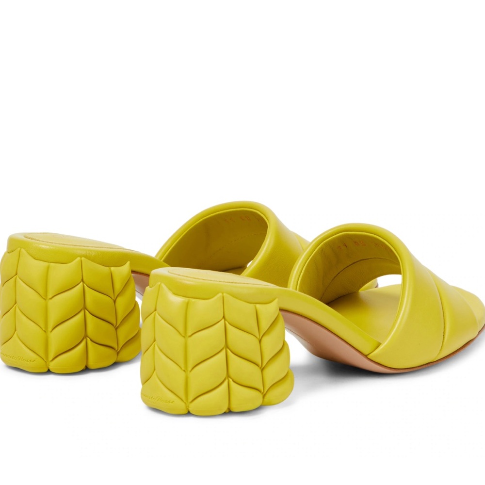NWT Gianvito Rossi Heeled Sandal - Mustard Yellow